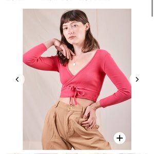 Big Bud Press Hot Pink Wrap Top